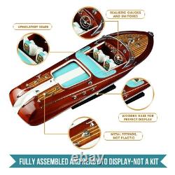 116 Blue Italian Speed Boat Riva Model Ship 21 52cm Unique Christmas Gift