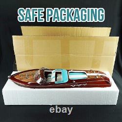 116 Blue Italian Speed Boat Riva Model Ship 21 52cm Unique Christmas Gift