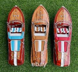 116 Italian Speed Boat Model 21L Wooden Unique Handmade Birthday Gift