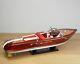 116 Red Riva Aquarama Boat 21l Wooden Handcrafted Ship Model