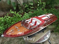 116 Red Riva Aquarama Wooden Model 21'' Speed Boat Ship Gift Decoration