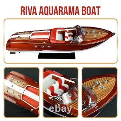 116 Red Riva Aquarama Wooden Model Boat Handmade Model Italian Exotic Wood 21