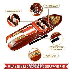 116 Riva Aquarama Exclusive Speed Boat 21 Handmade Red Model Italian Wood Ship