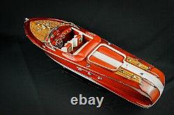 116 Riva Aquarama Exclusive Speed Boat 21 Handmade Red Model Italian Wood Ship