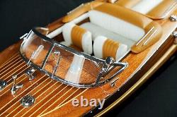 116 Riva Aquarama Exclusive Speed Boat 21 Handmade Wooden Ship Model for Decor