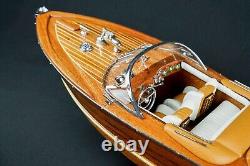 116 Riva Aquarama Exclusive Speed Boat 21 Handmade Wooden Ship Model for Decor