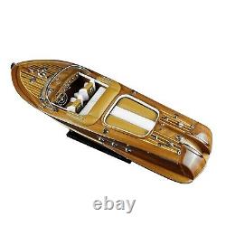 116 Riva Aquarama Exclusive Speed Boat 21 Handmade Wooden Ship Model for Decor
