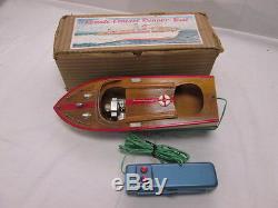 11 Remote Control Runner Wood Boat Model 1950s with Original Box