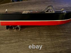 13 Wooden Power Driven Model Boat Flare Craft Blue Top Red Bottom New