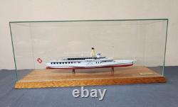 14 5/8 Montreux 1904 Architectura Navalis Model Steam Boat Wood & Glass Display