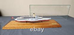 14 5/8 Montreux 1904 Architectura Navalis Model Steam Boat Wood & Glass Display