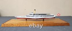 14 5/8 Montreux 1904 Architectura Navalis Model Steam Boat Wood & Glass Display