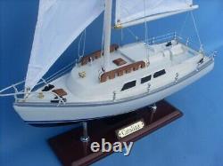 15 Inch WOODEN YACHT MODEL Catalina Sailing Boat Sailboat Nautical Display Decor