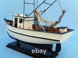 16 FISHING BOAT MODEL Forrest Gump Jenny Wooden Replica Shrimp Ship Assembled