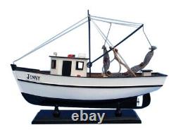 16 FISHING BOAT MODEL Forrest Gump Jenny Wooden Replica Shrimp Ship Assembled