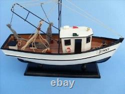 16 FISHING BOAT MODEL Forrest Gump Jenny Wooden Replica Shrimp Ship Assembled