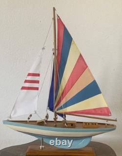 16 MODEL Wood Sailboat Sailing Boat Quality Wood Home Decor 20.5 Tall-Colorful