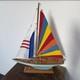 16 Model Wood Sailboat Sailing Boat Quality Wood Home Decor 20.5 Tall-colorful