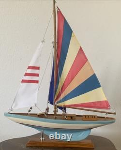16 MODEL Wood Sailboat Sailing Boat Quality Wood Home Decor 20.5 Tall-Colorful
