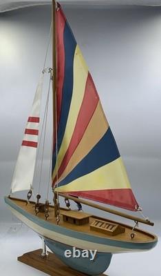 16 MODEL Wood Sailboat Sailing Boat Quality Wood Home Decor 20.5 Tall-Colorful