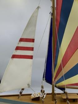 16 MODEL Wood Sailboat Sailing Boat Quality Wood Home Decor 20.5 Tall-Colorful