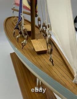16 MODEL Wood Sailboat Sailing Boat Quality Wood Home Decor 20.5 Tall-Colorful