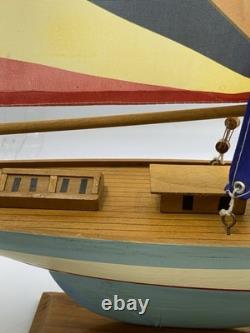 16 MODEL Wood Sailboat Sailing Boat Quality Wood Home Decor 20.5 Tall-Colorful