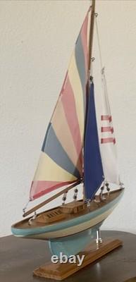 16 MODEL Wood Sailboat Sailing Boat Quality Wood Home Decor 20.5 Tall-Colorful
