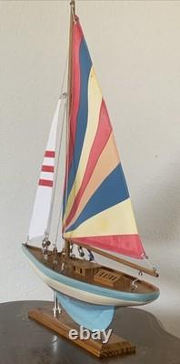 16 MODEL Wood Sailboat Sailing Boat Quality Wood Home Decor 20.5 Tall-Colorful