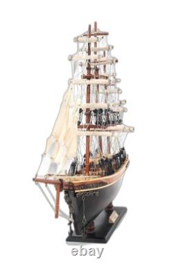 17 Brown Wood and Metal Hand Painted Cutty Sark Model Boat Tabletop Sculpture