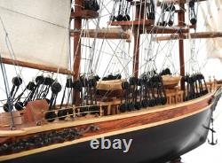 17 Brown Wood and Metal Hand Painted Cutty Sark Model Boat Tabletop Sculpture