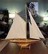 1895 America's Cup Racer 36 Wooden Defender Model Pond Yacht Replica With Stand