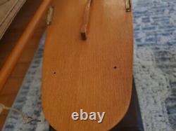 1895 America's Cup Racer 36 Wooden Model Pond Yacht Sail Boat With Stand