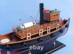 18 Inch WOODEN MODEL HARBOR TUGBOAT Nautical Home Decor Boats Ships Assembled
