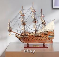 18 Wood Brown Solid Wood Hand Painted San Felipe 1690 Small Model Boat