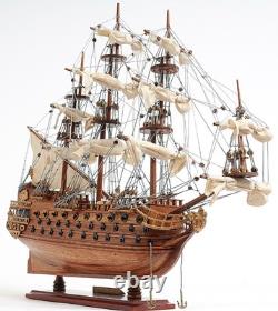 18 Wood Brown Solid Wood Hand Painted San Felipe 1690 Small Model Boat