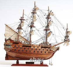18 Wood Brown Solid Wood Hand Painted San Felipe 1690 Small Model Boat