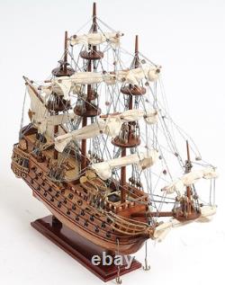 18 Wood Brown Solid Wood Hand Painted San Felipe 1690 Small Model Boat