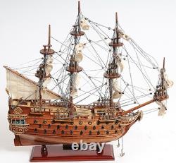 18 Wood Brown Solid Wood Hand Painted San Felipe 1690 Small Model Boat