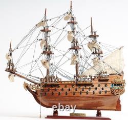 18 Wood Brown Solid Wood Hand Painted San Felipe 1690 Small Model Boat