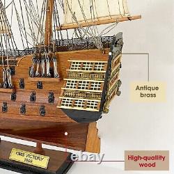 190 HMS Victory Wooden Ship Model Warship Decor Home 24