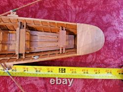 1920's LONGBOAT ROWING MODEL, 14 SIDE-BY-SIDE OARSMEN, ASSEMBLED IN BOX