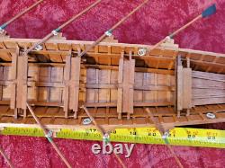 1920's LONGBOAT ROWING MODEL, 14 SIDE-BY-SIDE OARSMEN, ASSEMBLED IN BOX