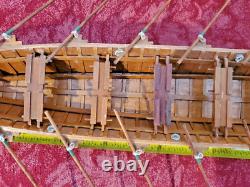 1920's LONGBOAT ROWING MODEL, 14 SIDE-BY-SIDE OARSMEN, ASSEMBLED IN BOX