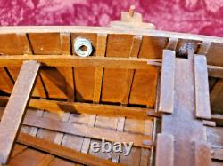 1920's LONGBOAT ROWING MODEL, 14 SIDE-BY-SIDE OARSMEN, ASSEMBLED IN BOX