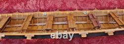 1920's LONGBOAT ROWING MODEL, 14 SIDE-BY-SIDE OARSMEN, ASSEMBLED IN BOX
