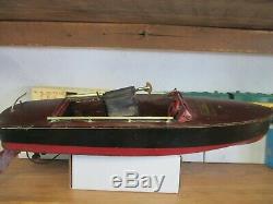 1920's Seaworthy Boats Flying Yankee Model 68 Wood Wind-Up Excellent