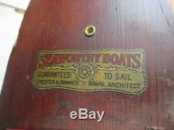 1920's Seaworthy Boats Flying Yankee Model 68 Wood Wind-Up Excellent