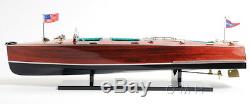 1938 Chris Craft Triple Cockpit Runabout Wooden Model 32 Painted Boat New