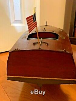 1940's 32 Wooden Chris-Craft Model Boat Bakelite Seats & Engine for Restoration